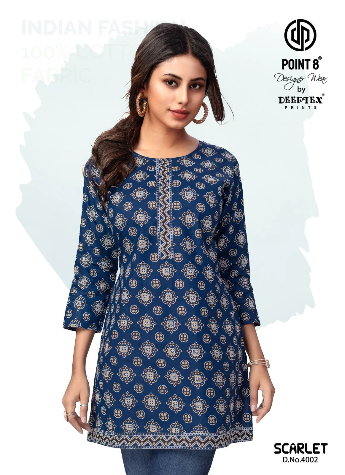 Deeptex Scarlet Vol 4 Cotton Wholesale Short Tops Catalog — Wholesale Cotton Kurti Pant Set, Deeptex wholesale from Surat — view 9